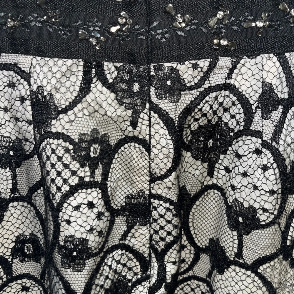 Alessandro Dell'Acqua Dress Black Ivory Lace Strapless Above Knee 44 Womens NWT - Picture 11 of 12